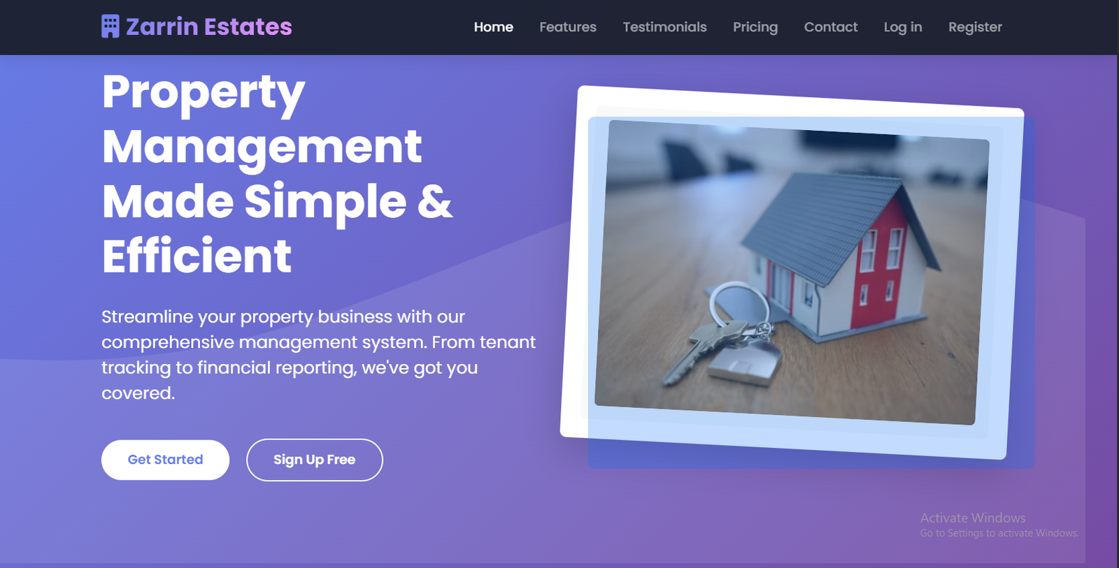Zarrine Properties Real Estate SaaS Dashboard